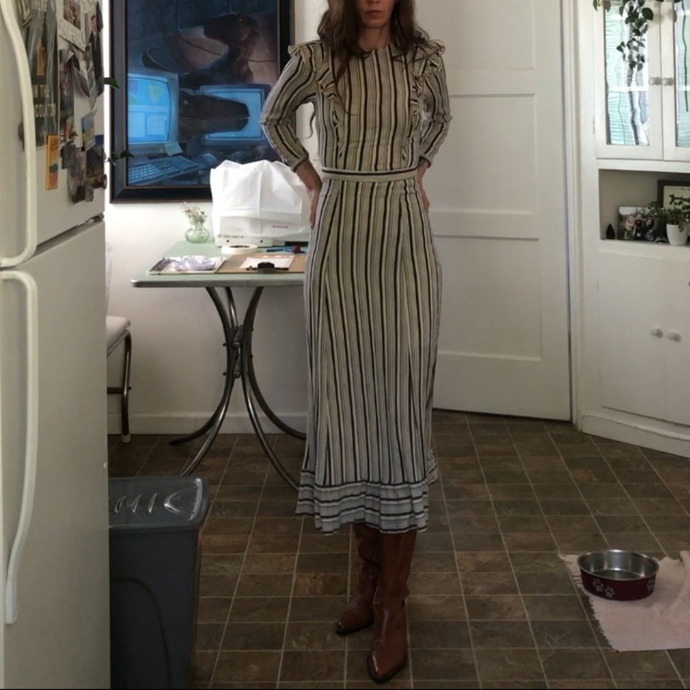 Christy Dawn Mabel Dress - white and navy striped - Sm
